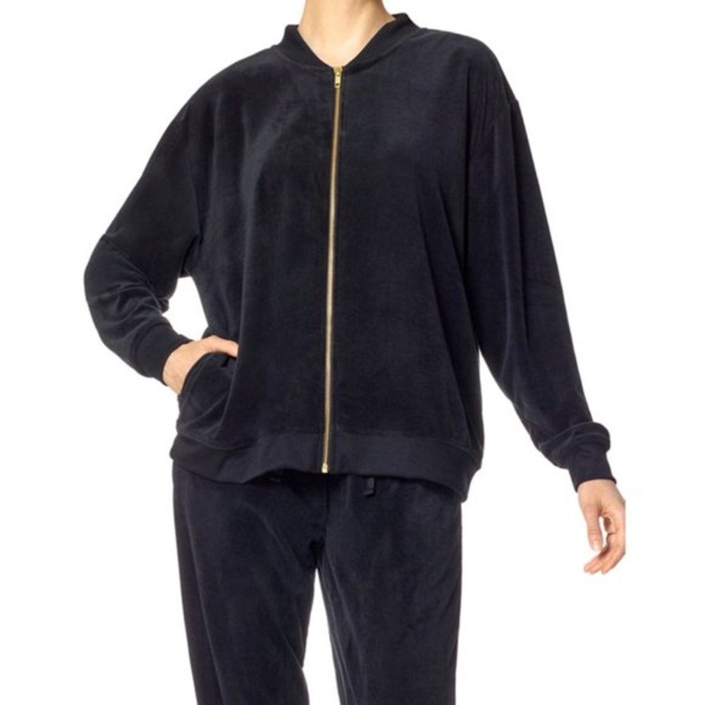 New Nordstrom HUE Velour Zip Up Hoodie Jacket
